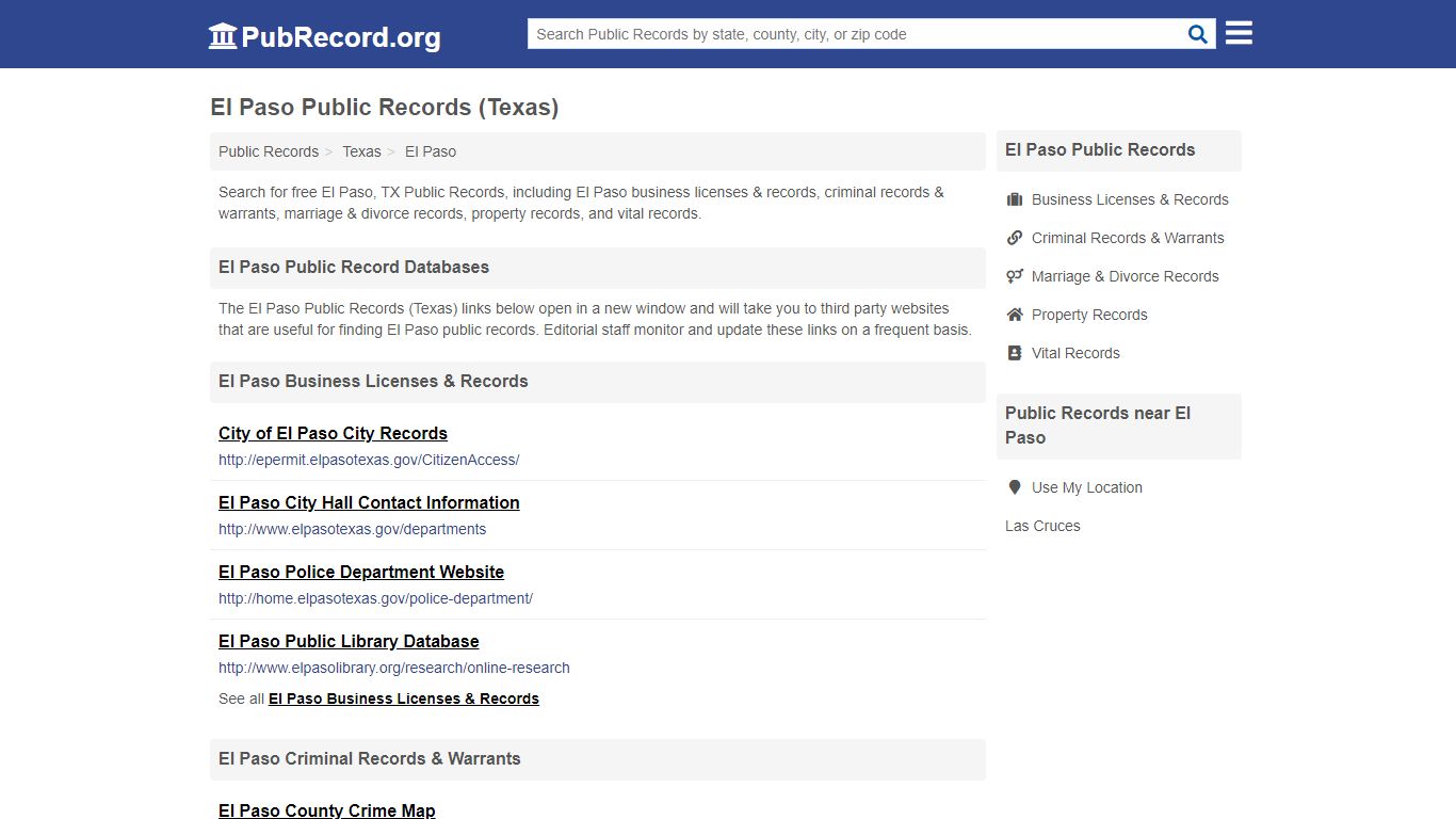 Free El Paso Public Records (Texas Public Records) - PubRecord.org